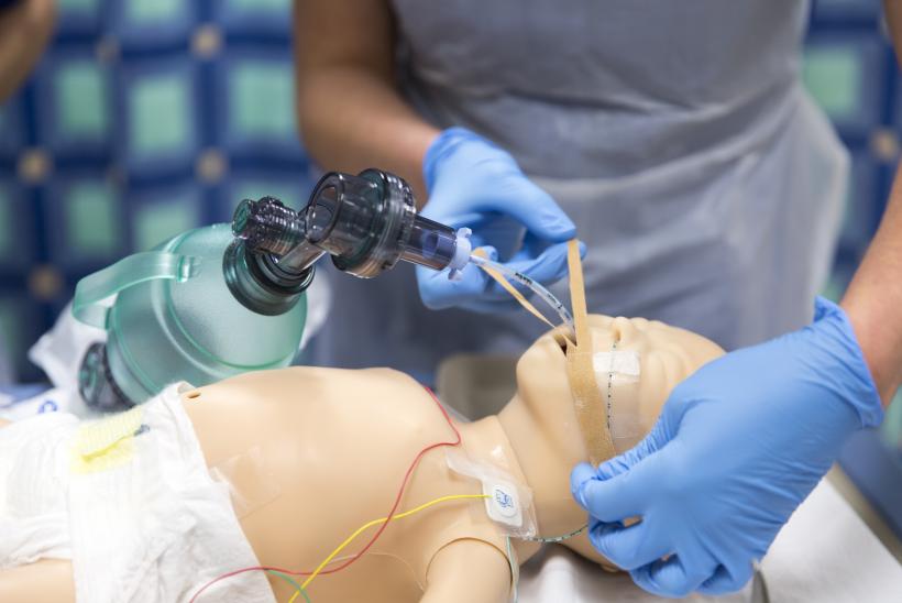 Staff practicing in GOSH's Clinical Simulation Centre