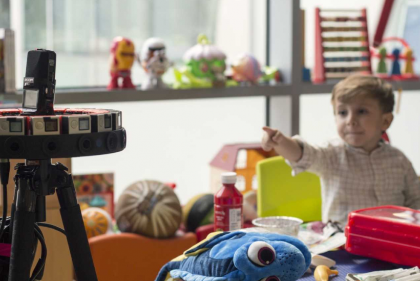 Henry being filmed for the VR