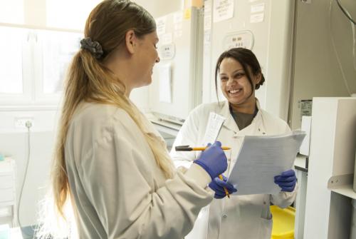 GOSH clinical scientists discussing work 