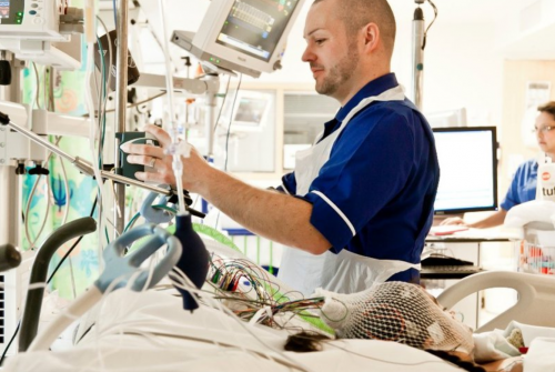 staff and patient on ICU