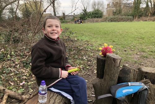 Arthur having a picnic at the end of his Blina treatment