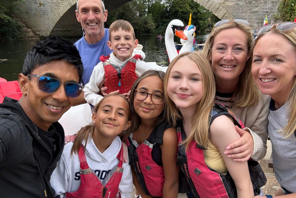 The Beatties' and the Mistrys' on a family day out